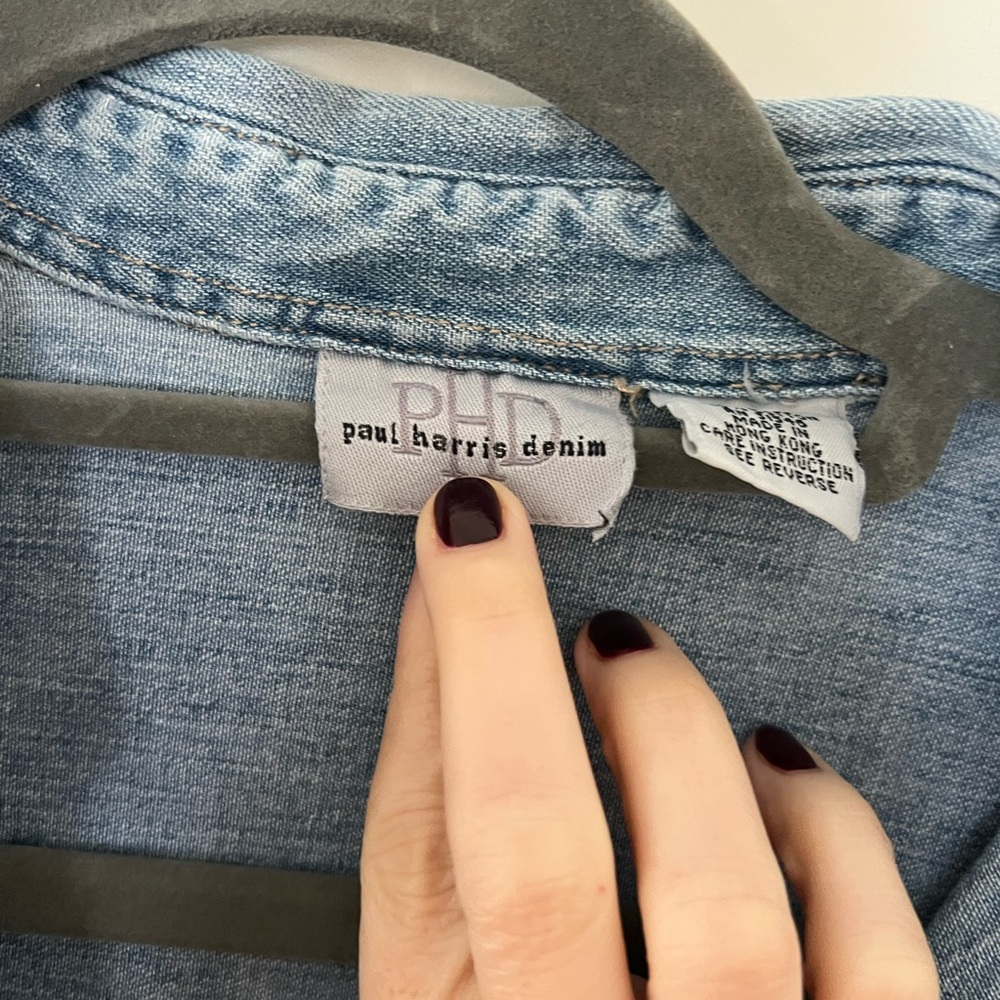 Vintage women’s Denim Button-Up Shirt - Picture 3 of 4